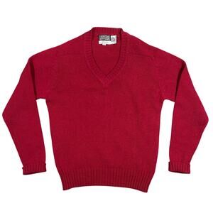 Vintage Saturday’s Generation 100% Wool Sweater V-Neck Red Pullover Men’s Medium